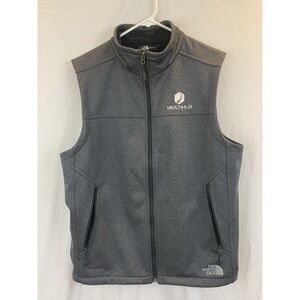 The North Face Vest Men's Large Gray Full Zip Fleece Lined Soft Shell